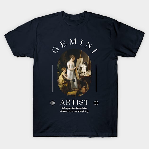 Gemini Artist - Astrology Art History 3 T-Shirt by rosiemoonart